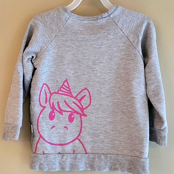 Grey/pink unicorn crew neck sweatshirt - Picture 2 of 5